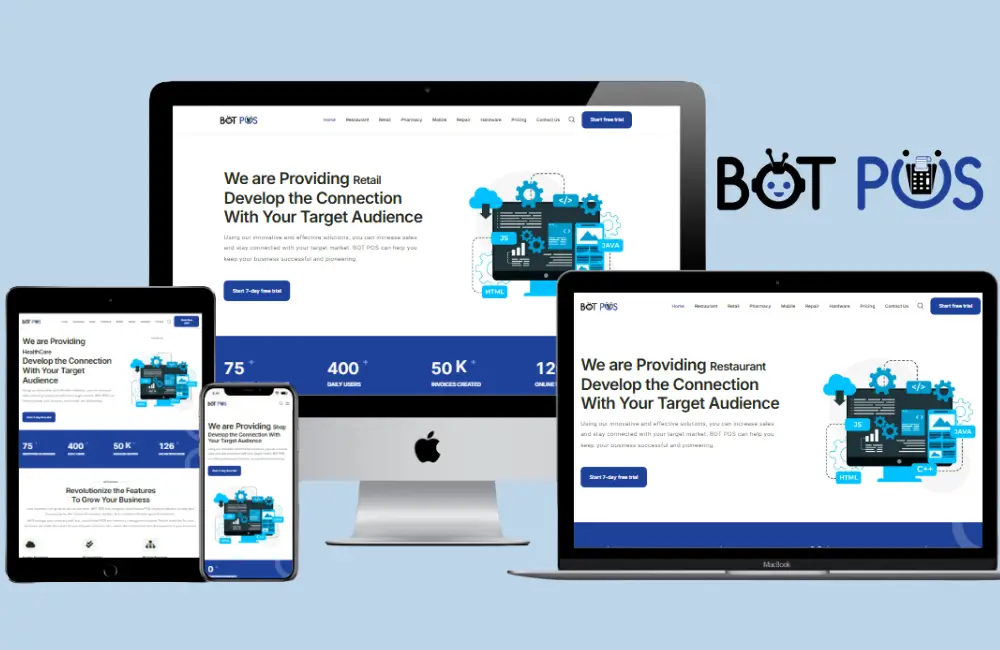 Cloud-based POS software dashboard for retail and business management system